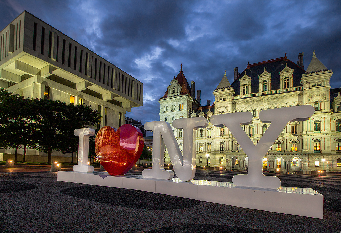 I Love NY Sculpture at Empire Plaza