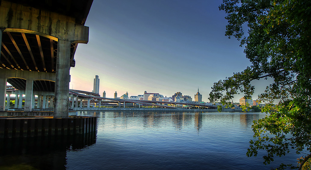 Albany Skyline Under The Dunn Memorial Bridge