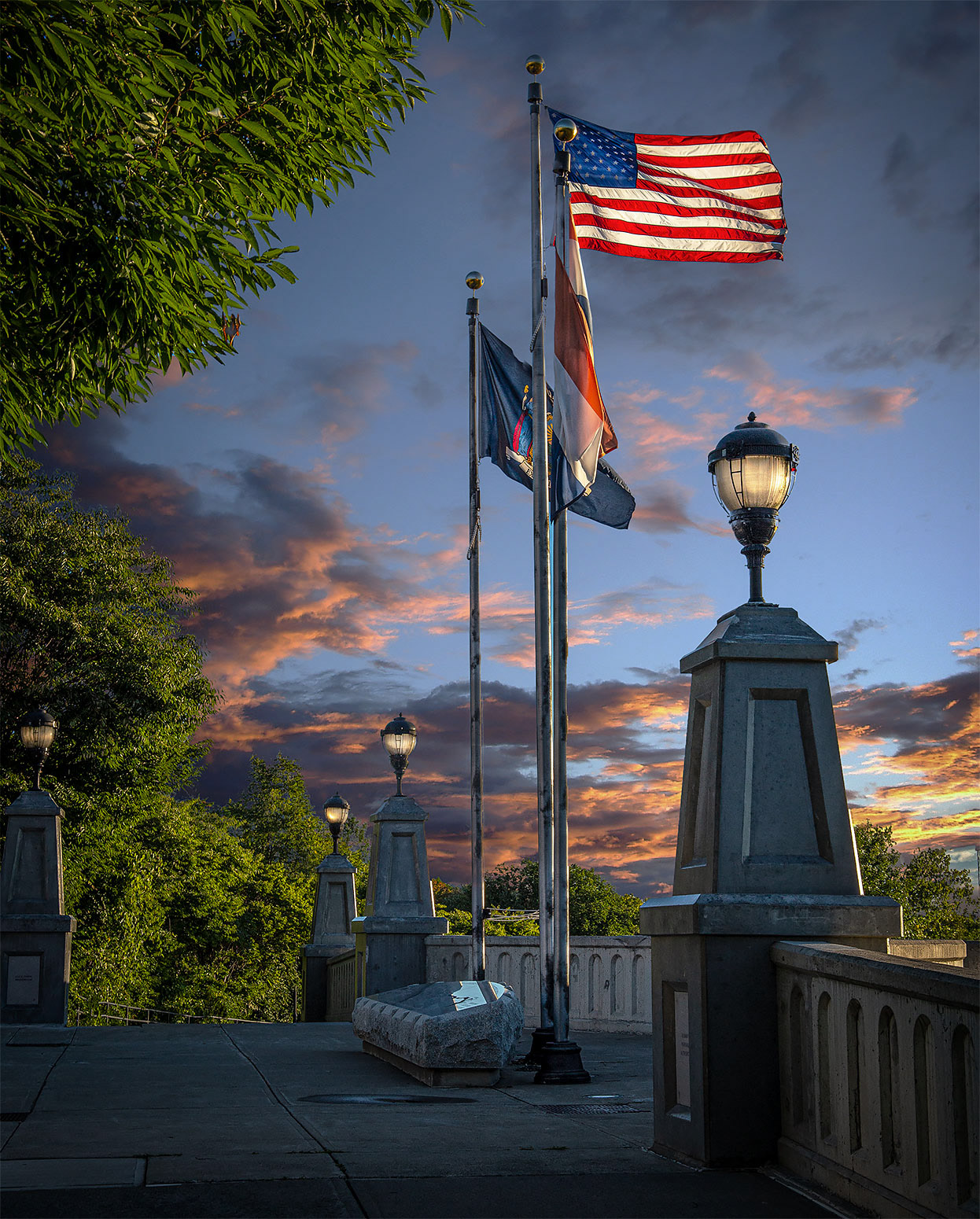 Flags at Jennings Landing