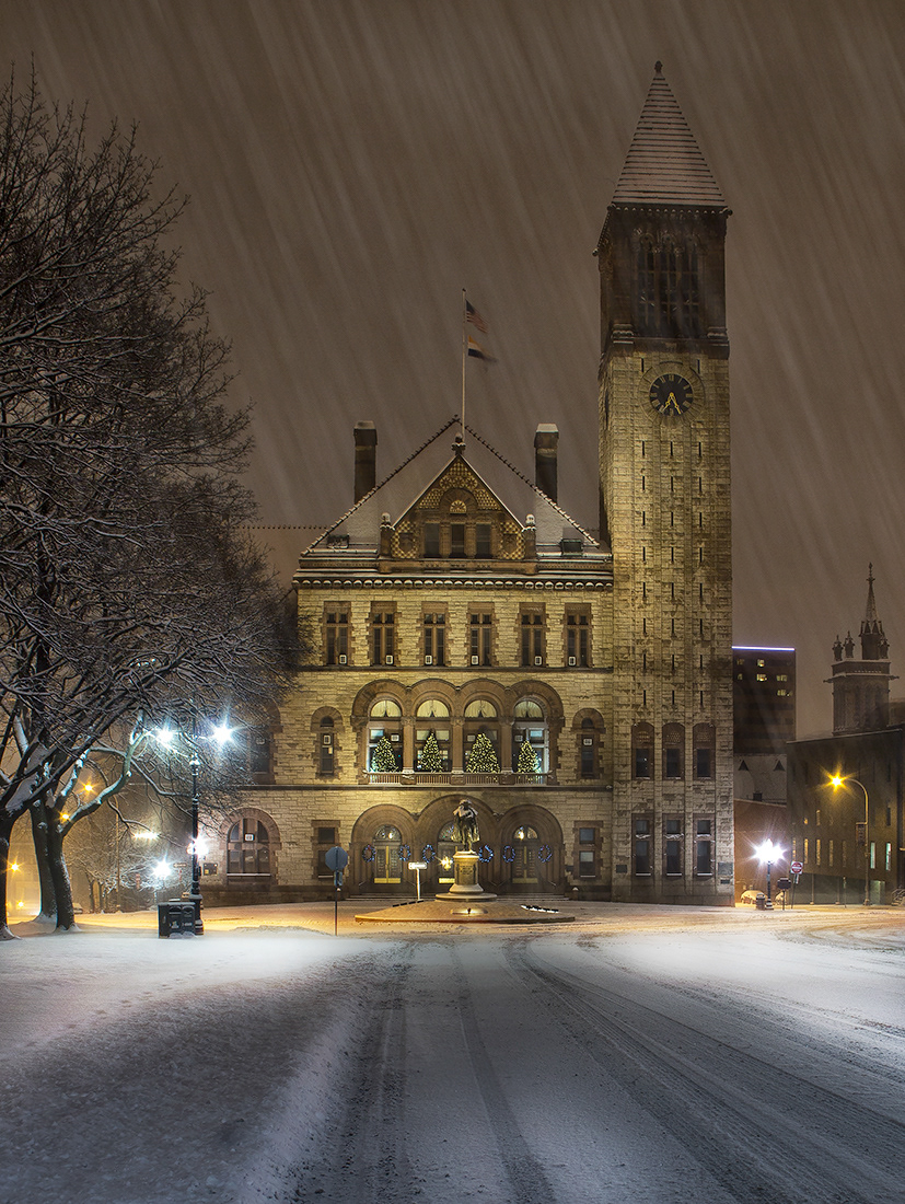 Snowfall On City Hall