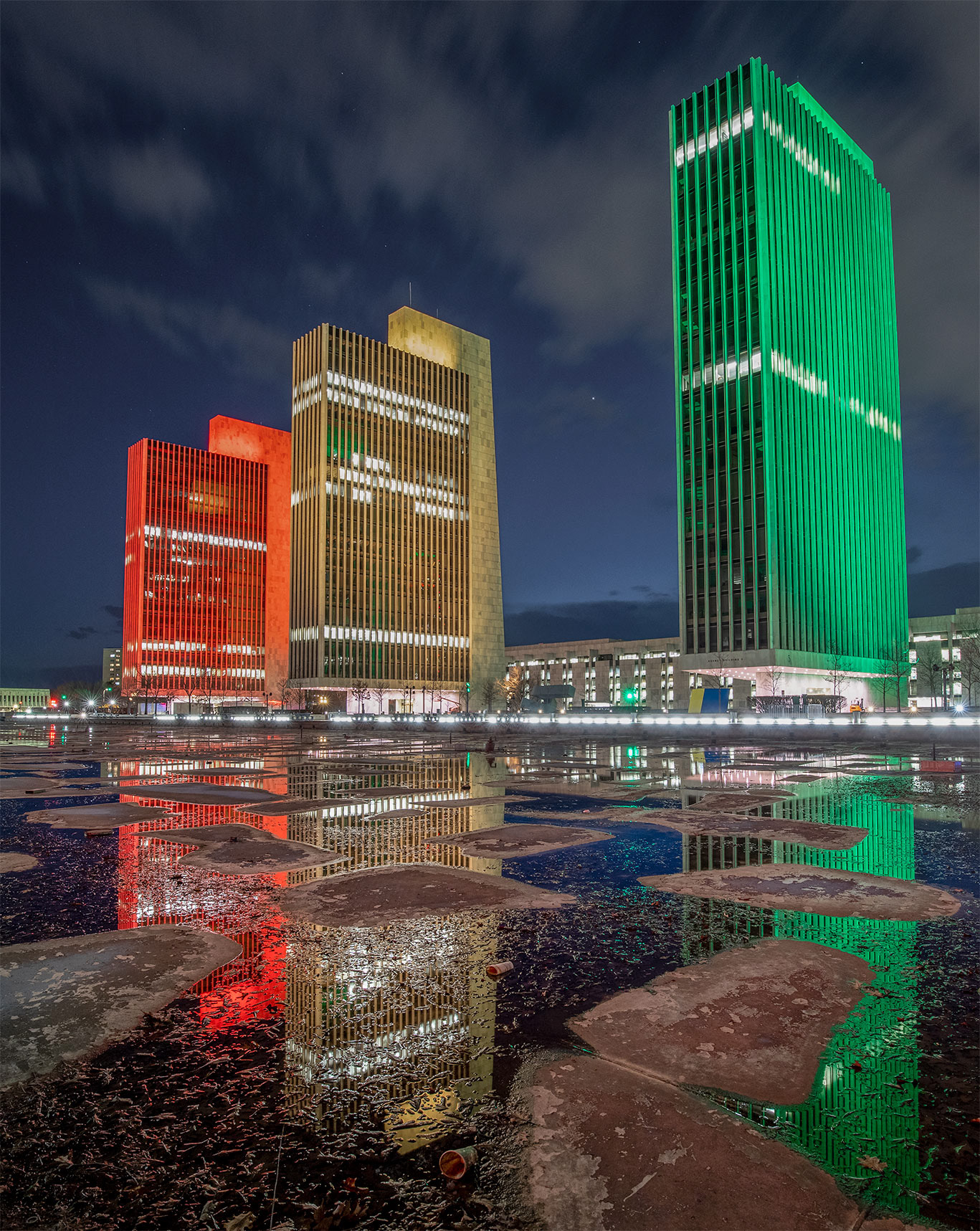 Empire State Plaza Red & Green