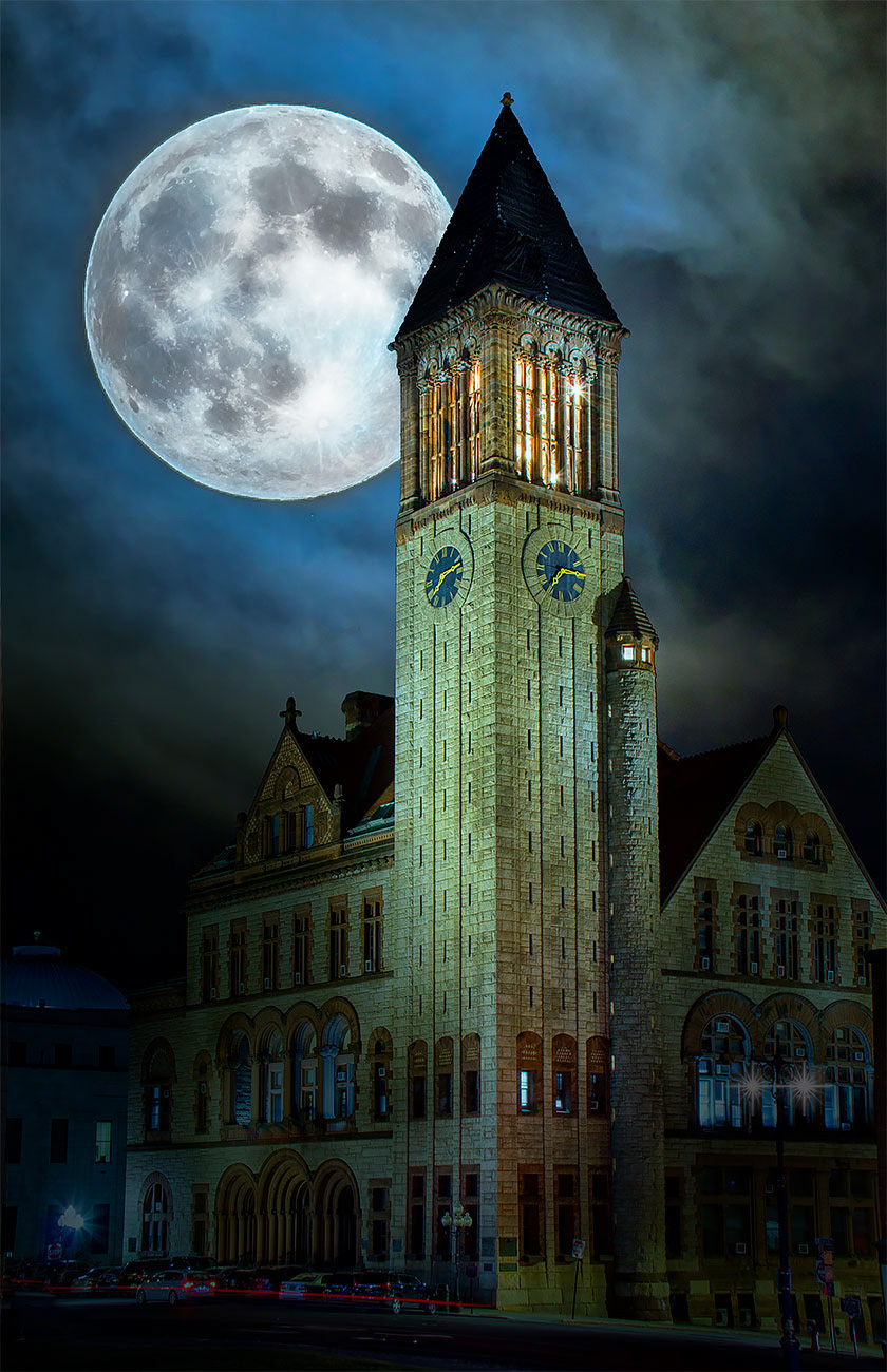 Super Moon Over City Hall