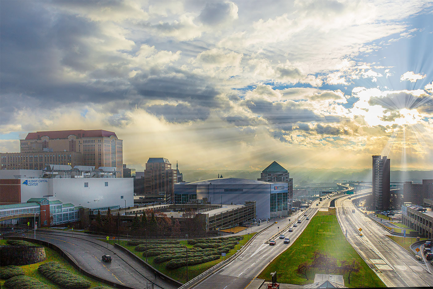 Sunburst Over The City