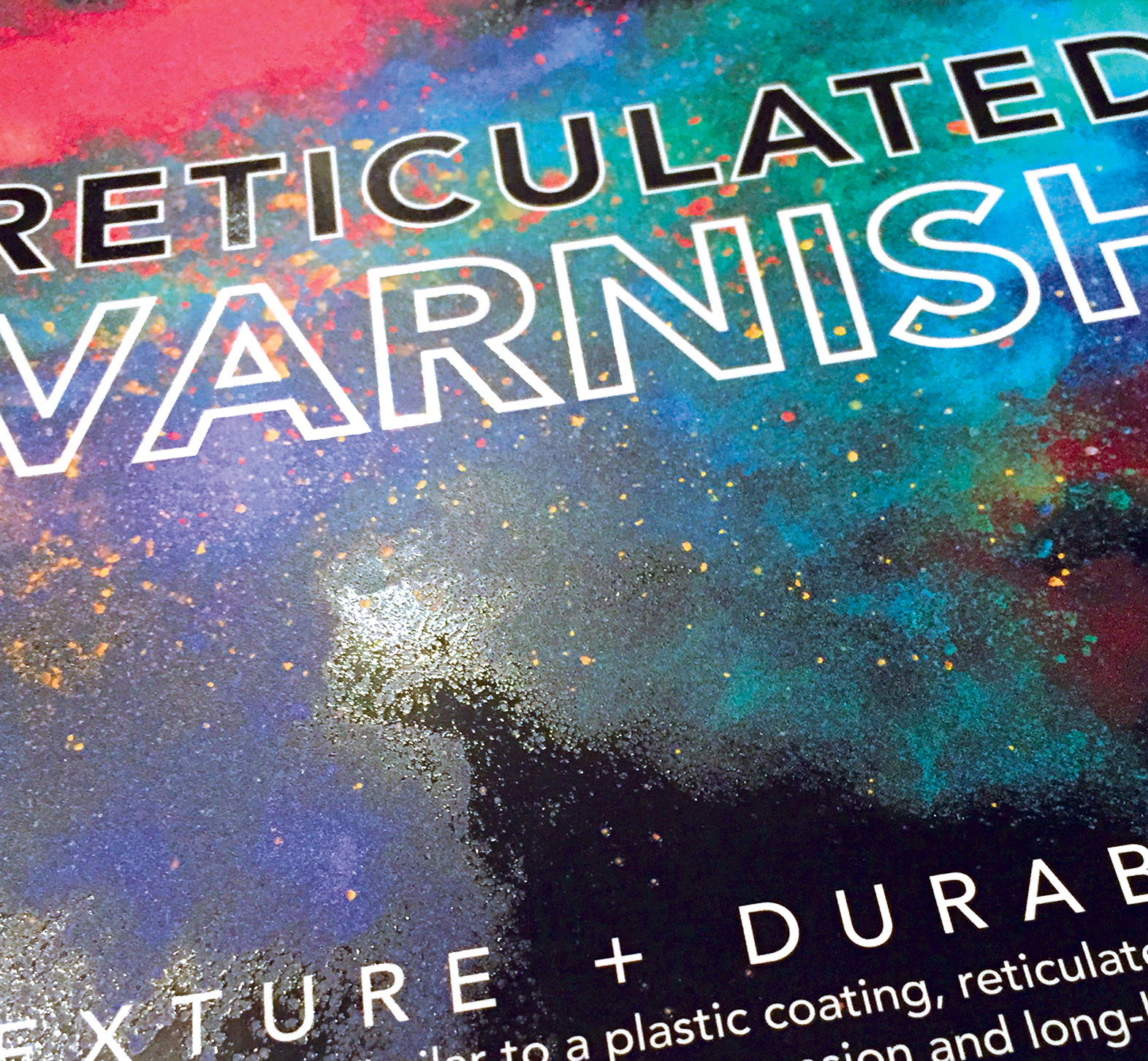 Direct mail piece to show reticulated varnish, adding texture and durability to paper