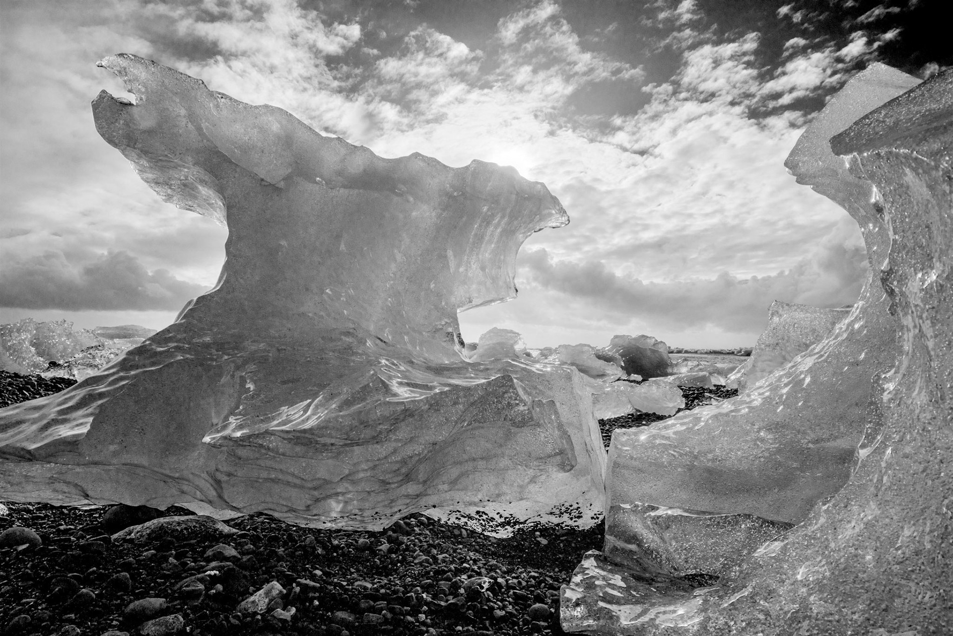 Icebergs on Black Sand Beach, Iceland