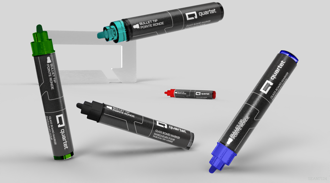 Barrel art for glass board markers