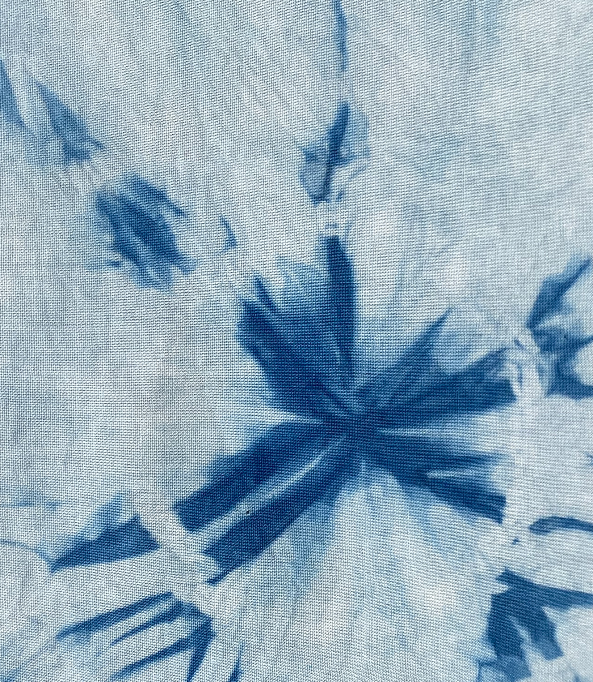 Resist Tie Dyeing using Natural Indigo on Cotton, Detailed