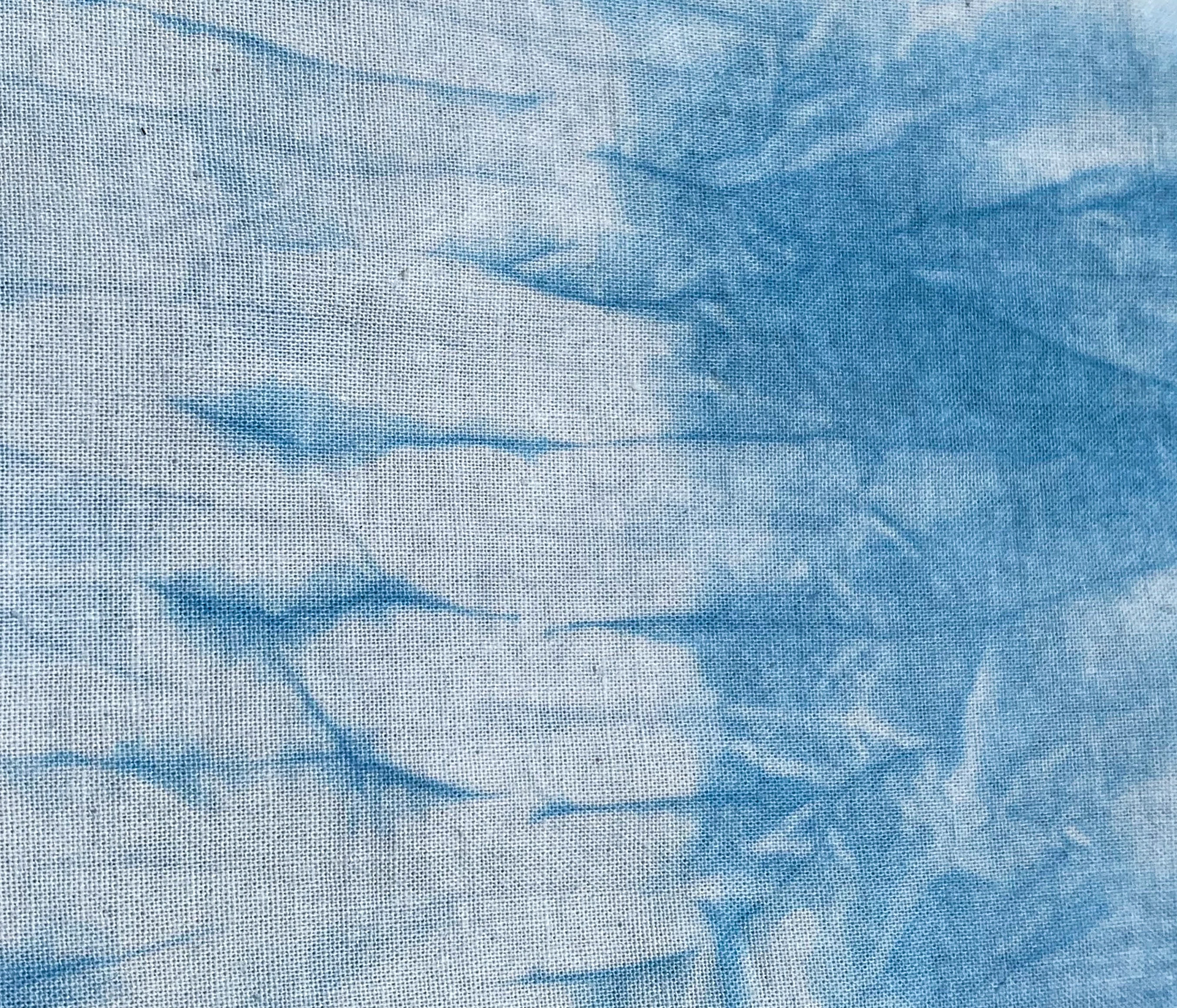 Stitch Resist using Natural Indigo on Cotton, Detailed