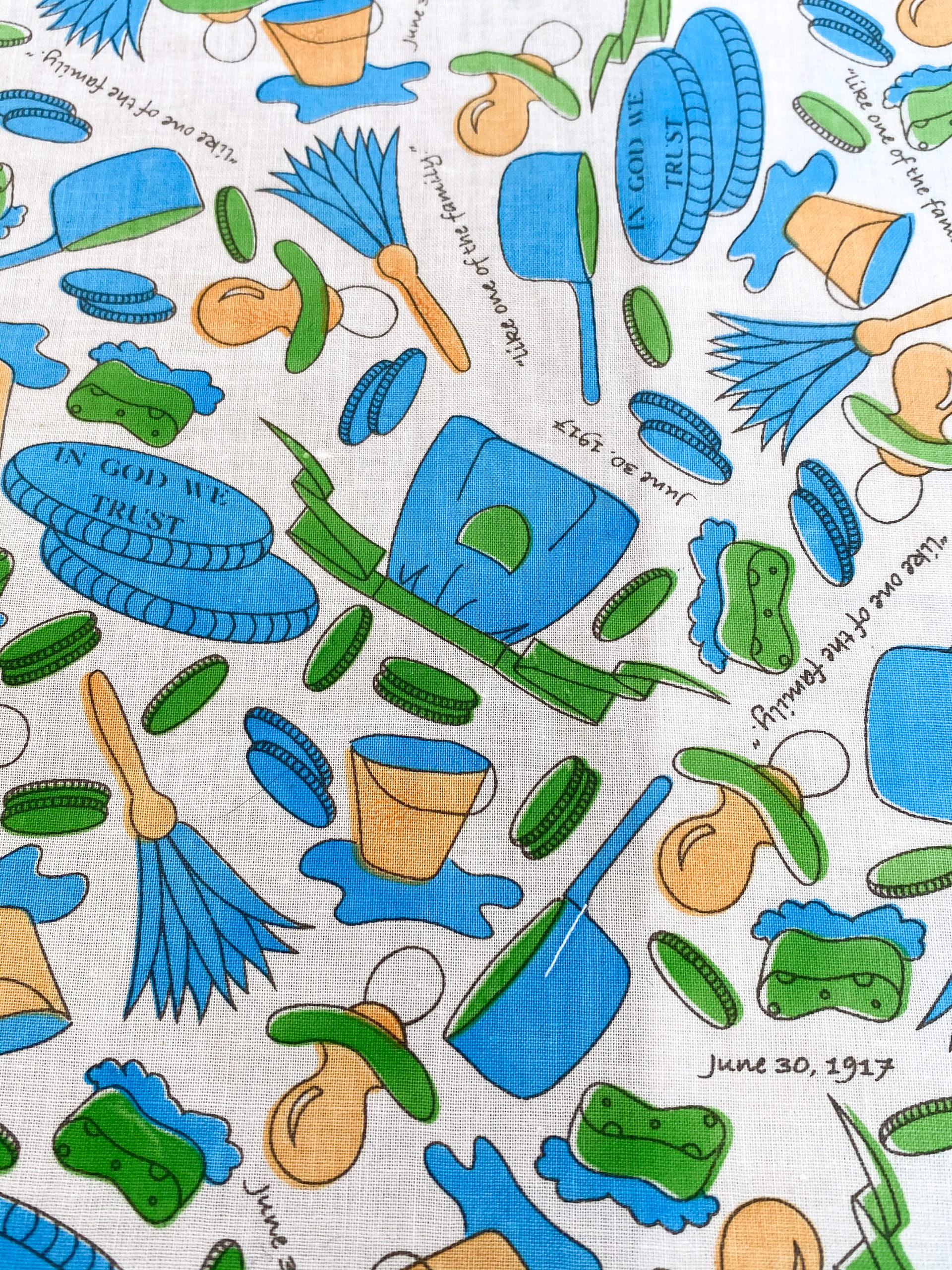 Screen Printed Commemorative Cloth, Version 2, Detailed
