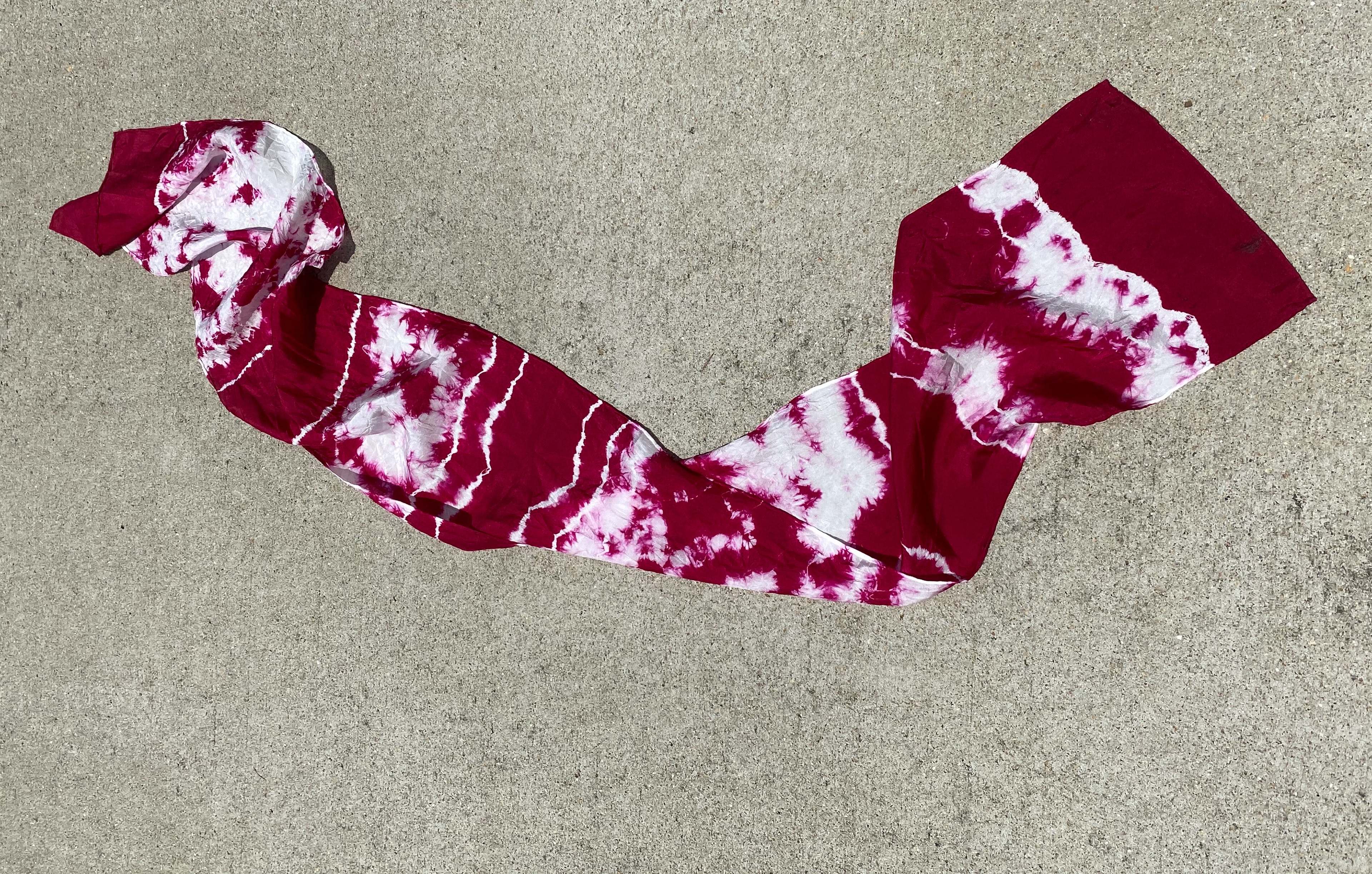 Hand Dyed Acid Resist on Silk