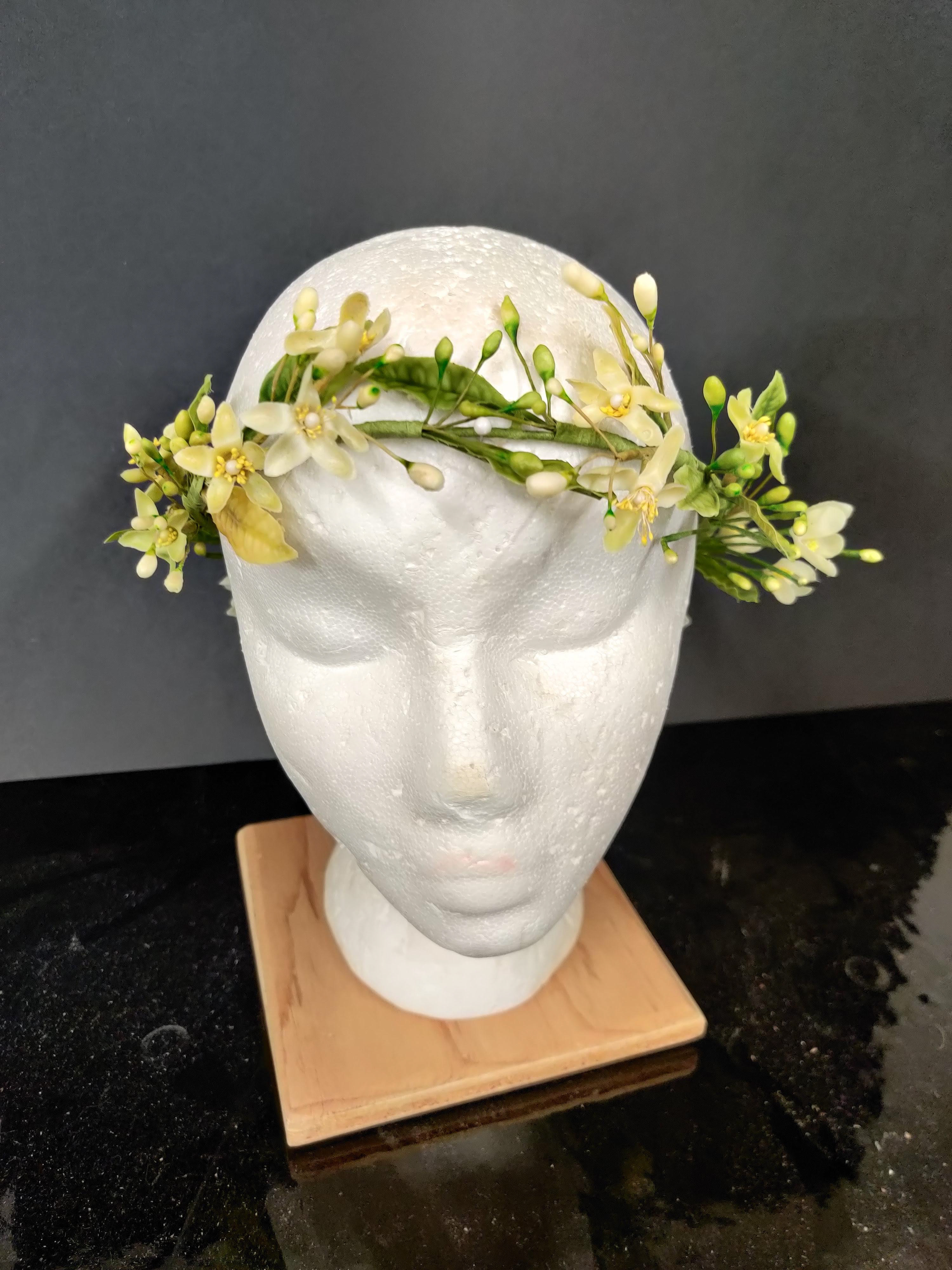 Marcelliana's Wedding floral headdress constructed from Esty Kit