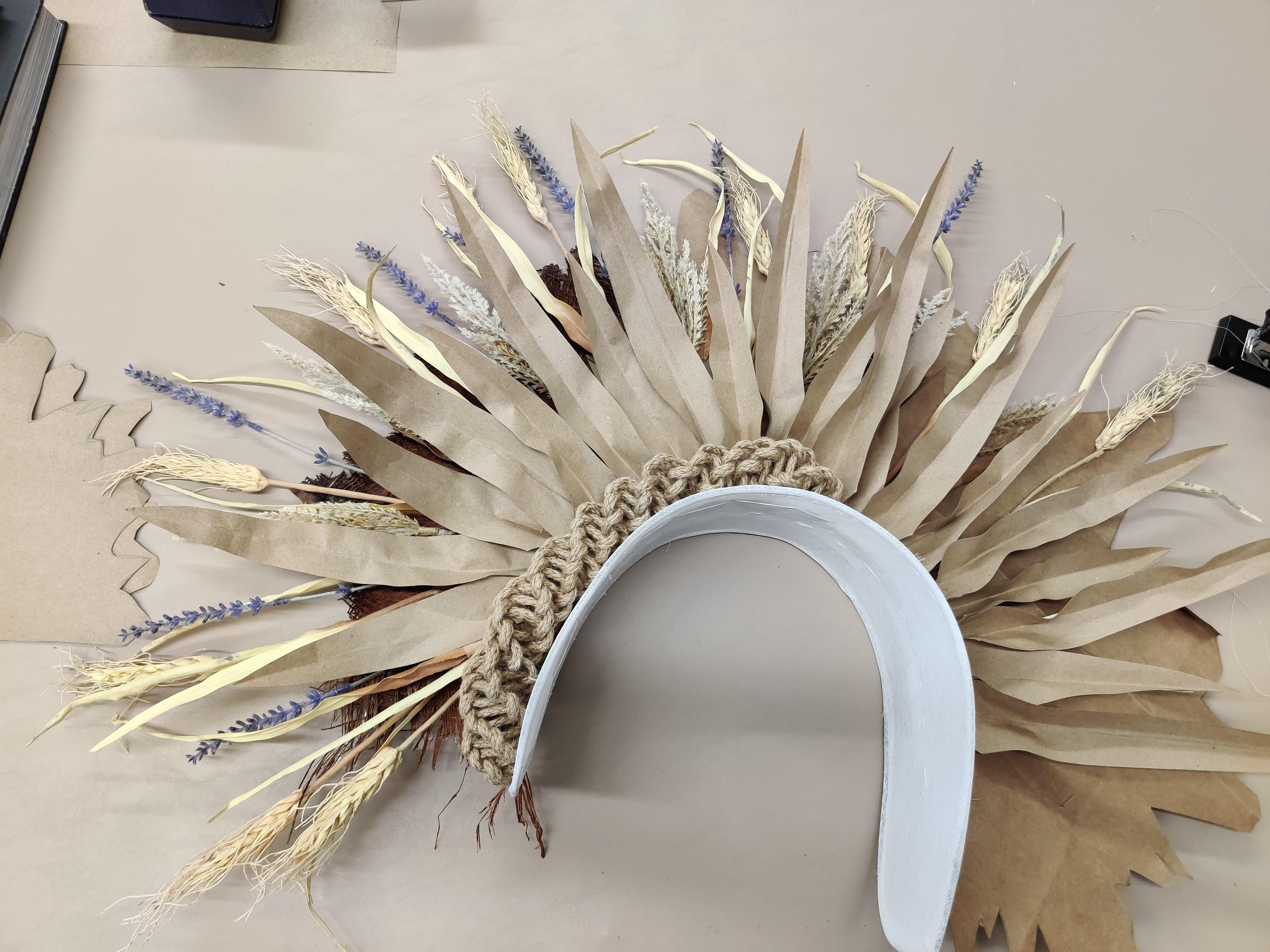 base that will attach to fencing masks with magnets added along with covered wire braid used to support flowers later.