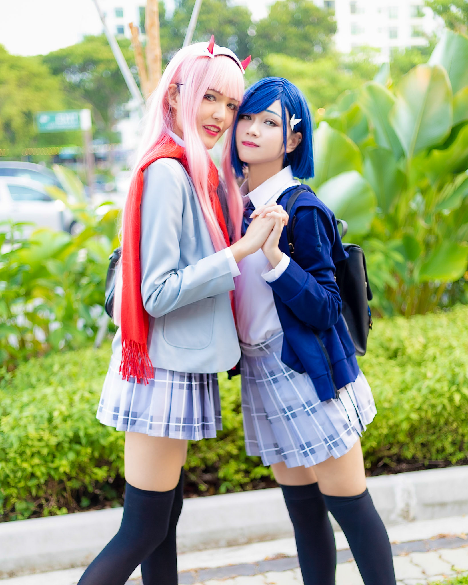 Zero Two and Ichigo from Darling in the Franxx | IG: @hanaemomozono & @ritsukaaaaa