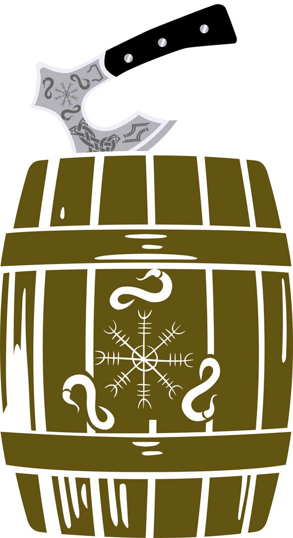 An image of the version with the Aegir symbol within the cask.
