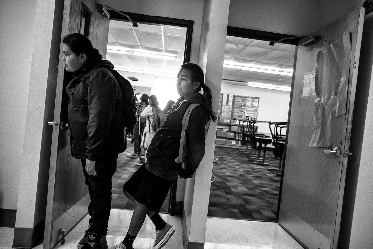 Students wait for dismissal. 