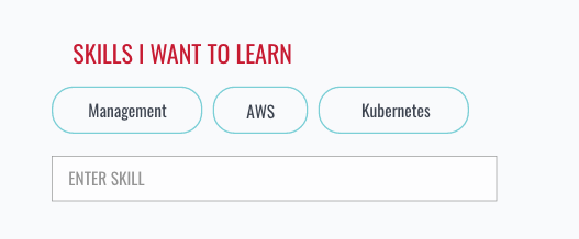 INPUT FIELD APPEARS ONCE "ADD SKILL" CTA IS TAPPED