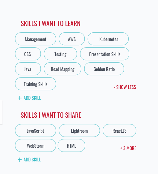 EXPANDED MULTIPLE SKILL TAGS VIEW