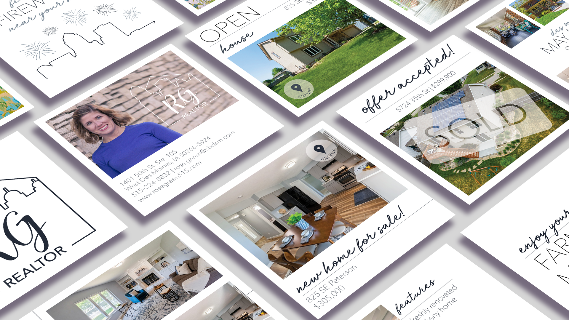 Realtor Rose Green new branding social media, 2021.