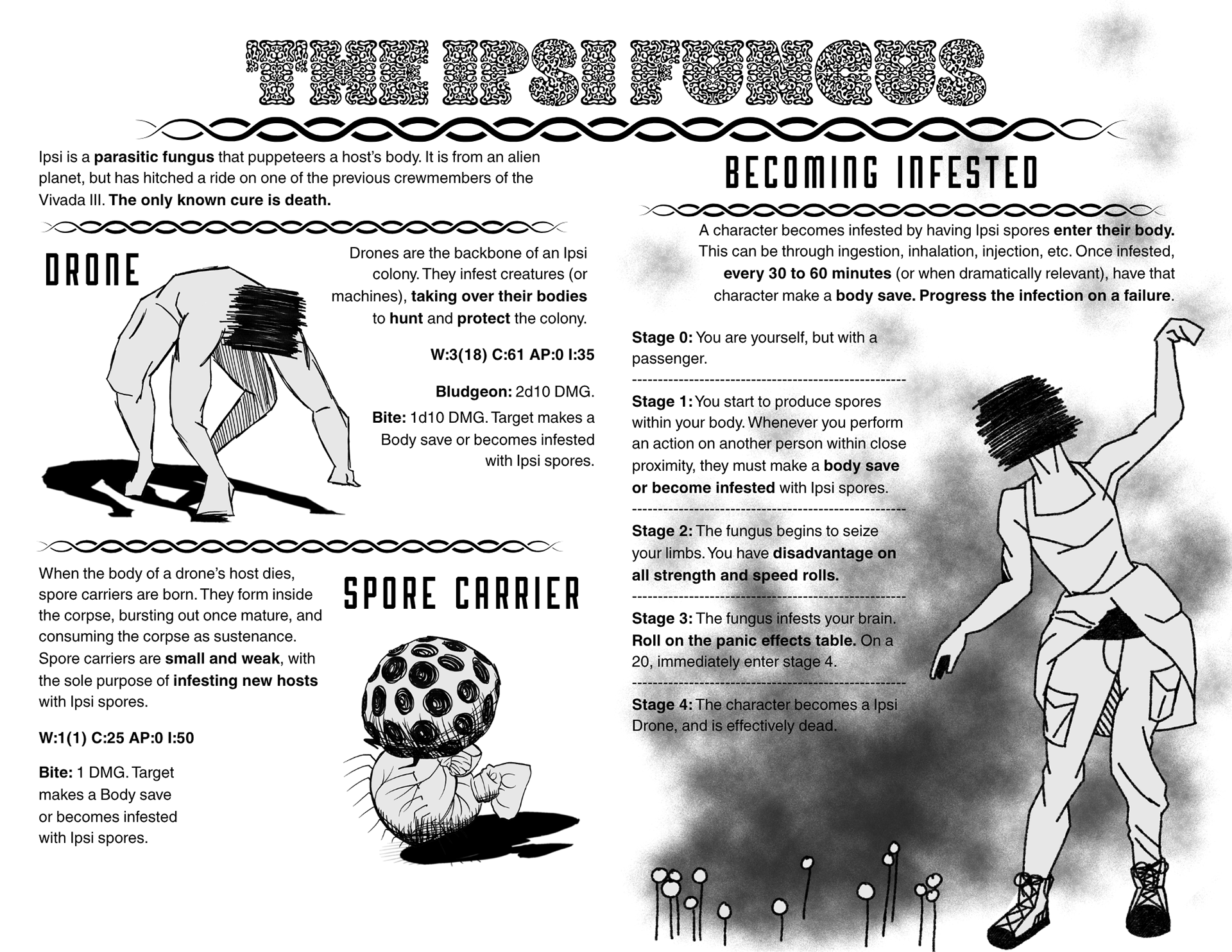 Stat Blocks & Infestation Mechanics