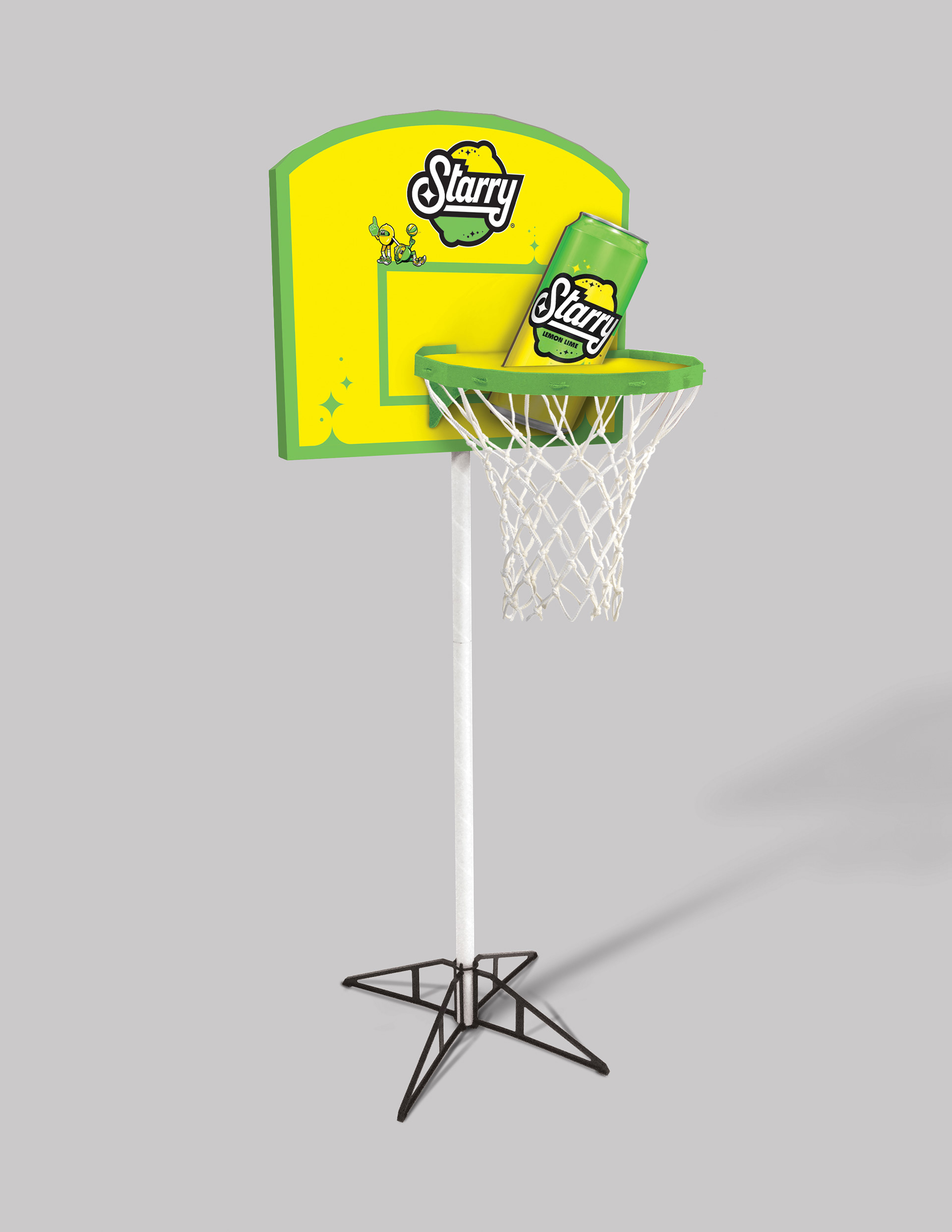Starry Basketball Hoop Pole Topper. Made from an adjusted die. Can image, logo, and characters provided by the customer.