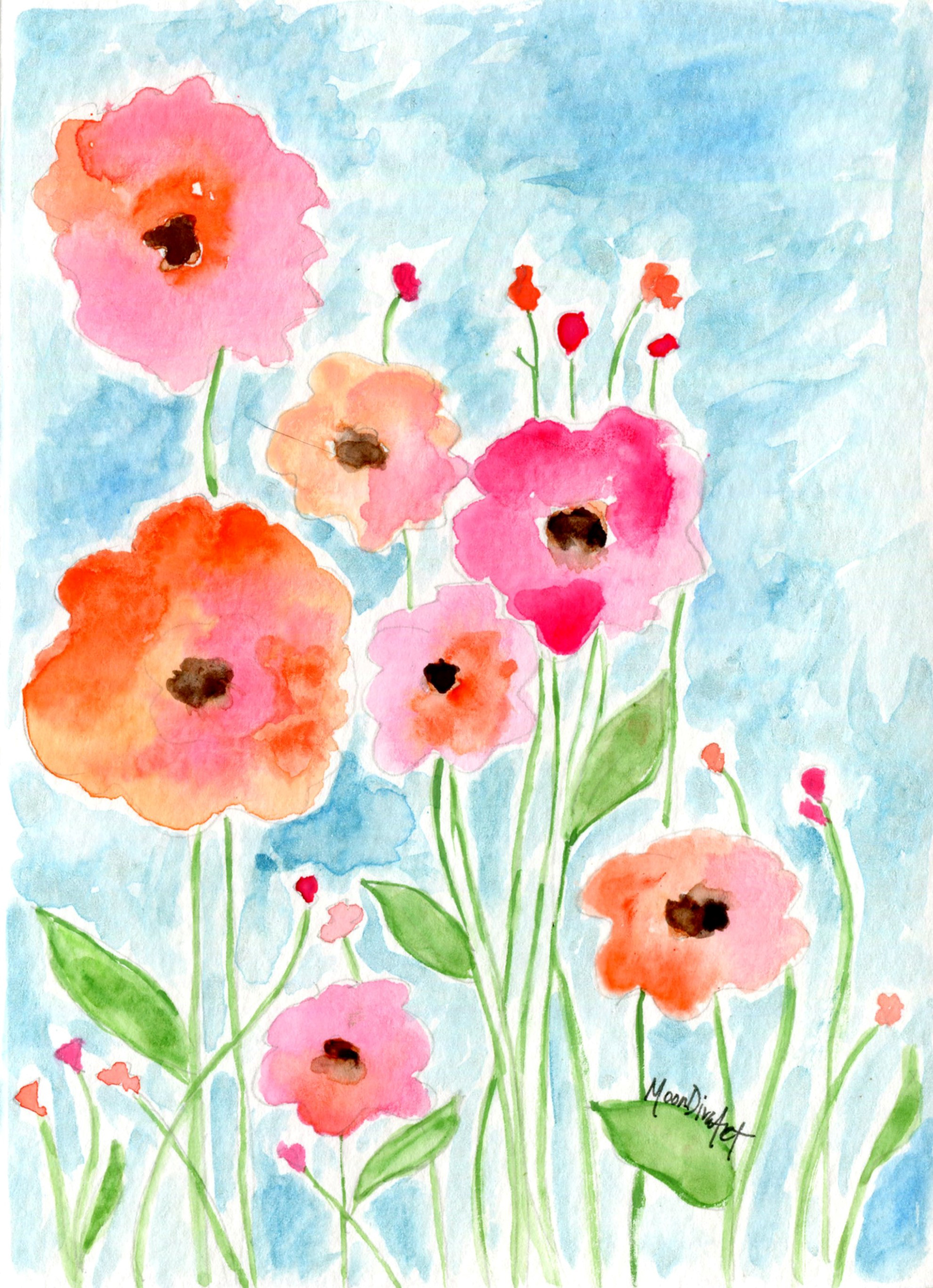 Poppy Bliss - watercolor