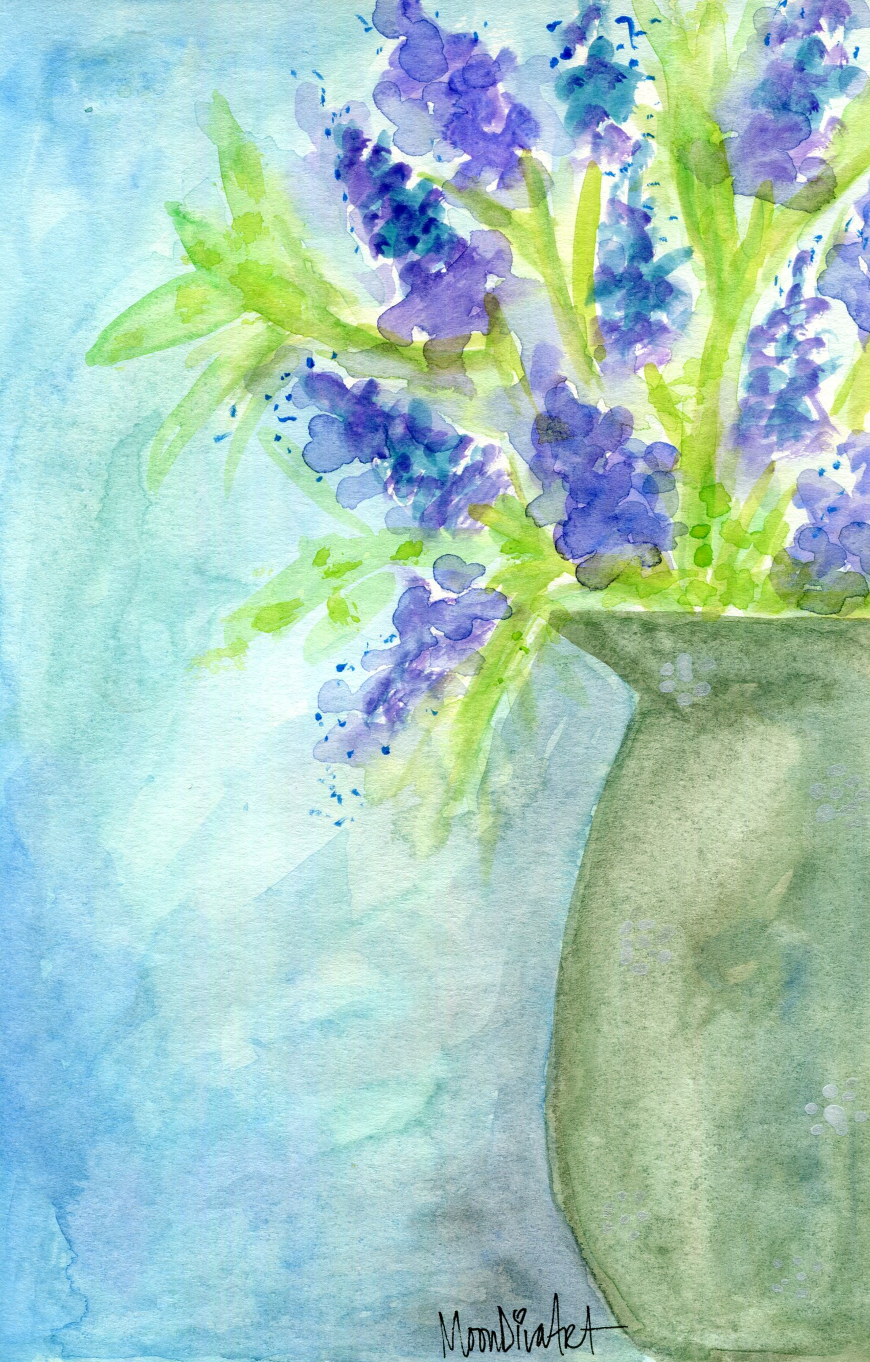 Flower jug - watercolor