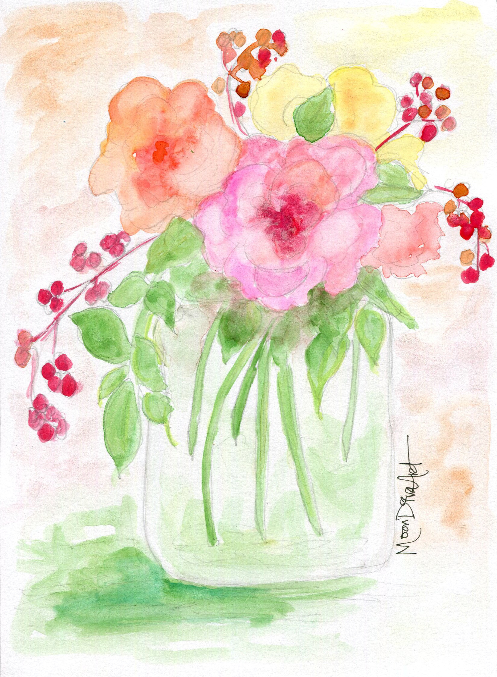 Jar of Summer - watercolor
