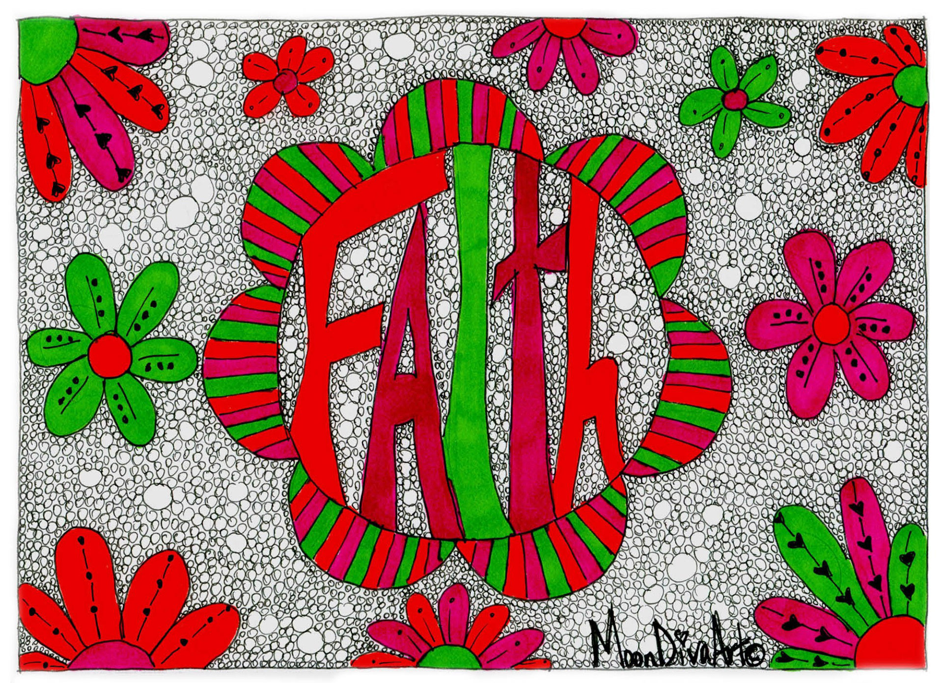 Circle 1 - Faith - ink and marker