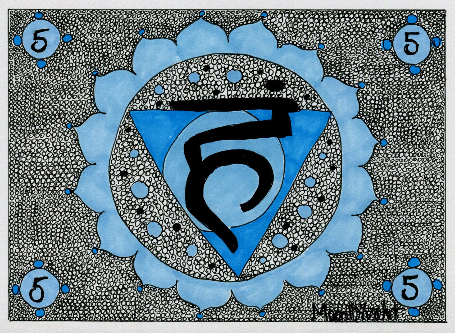 Chakra Circle - Throat - ink and marker