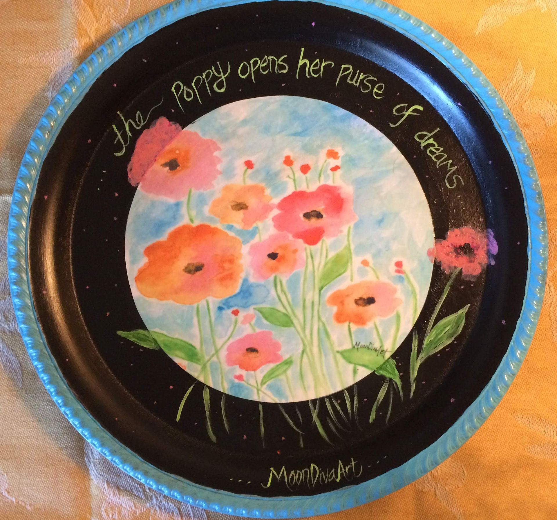 Poppy Tray - collage - mixed media