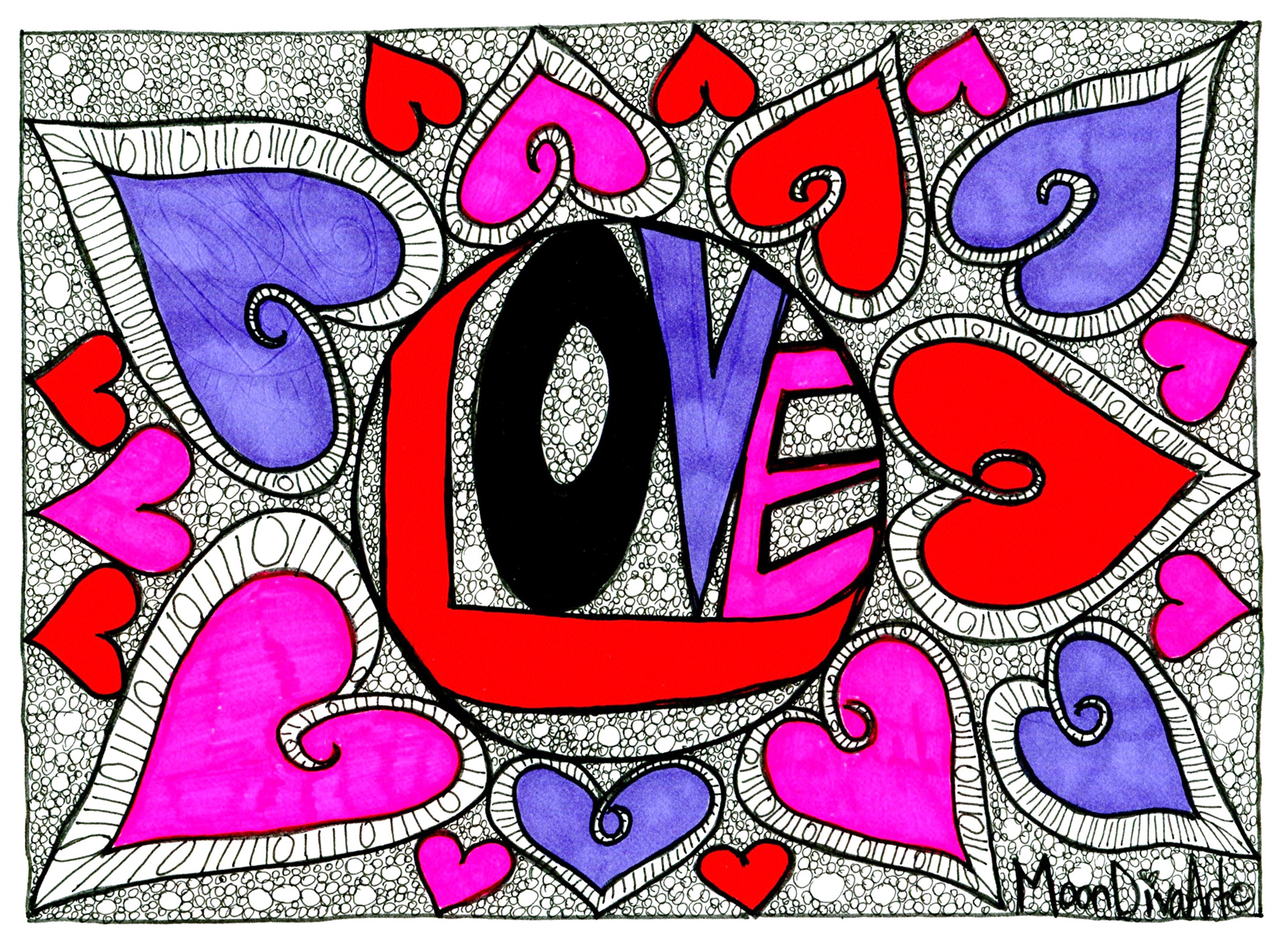 Circle 5 - Love - ink and marker