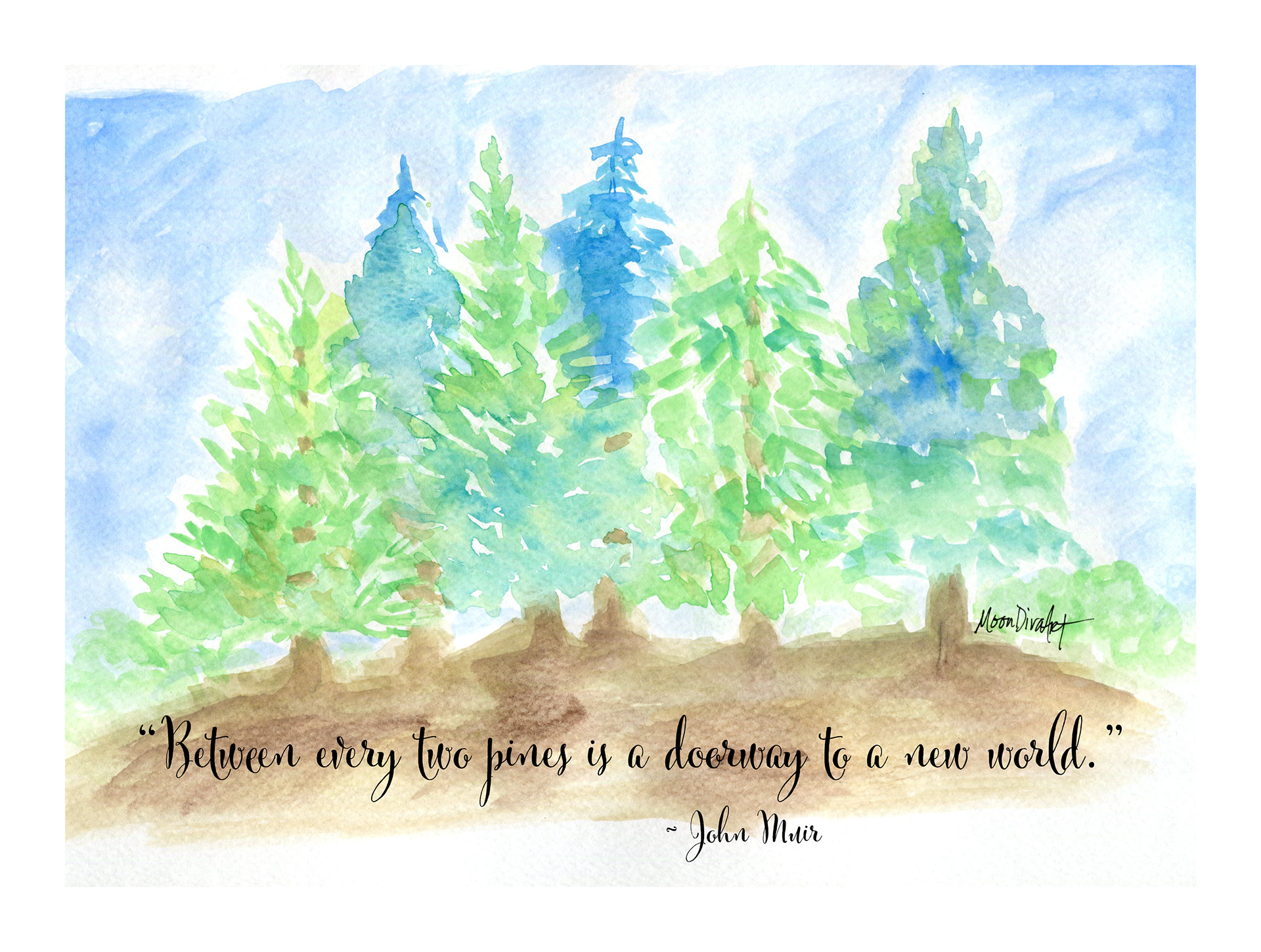 Mississippi Pines - watercolor