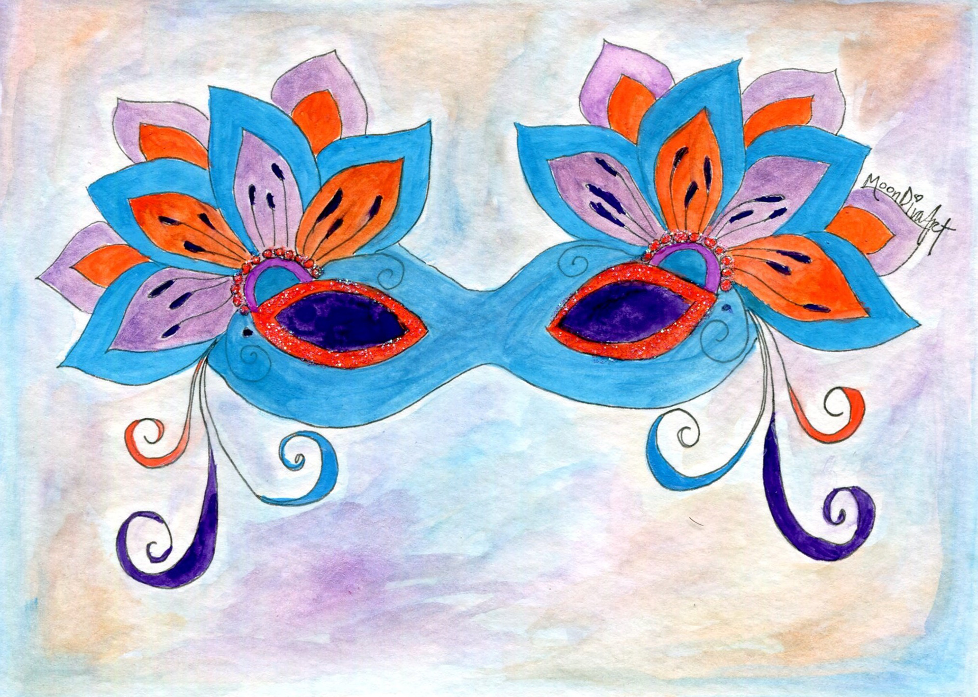 Mardi Gras - watercolor
