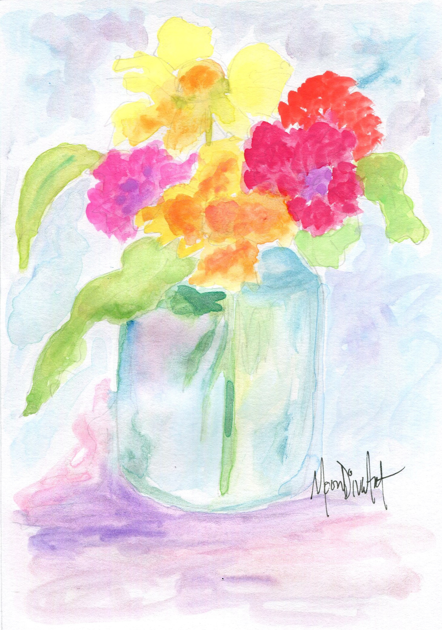 Jar of Sunshine - watercolor