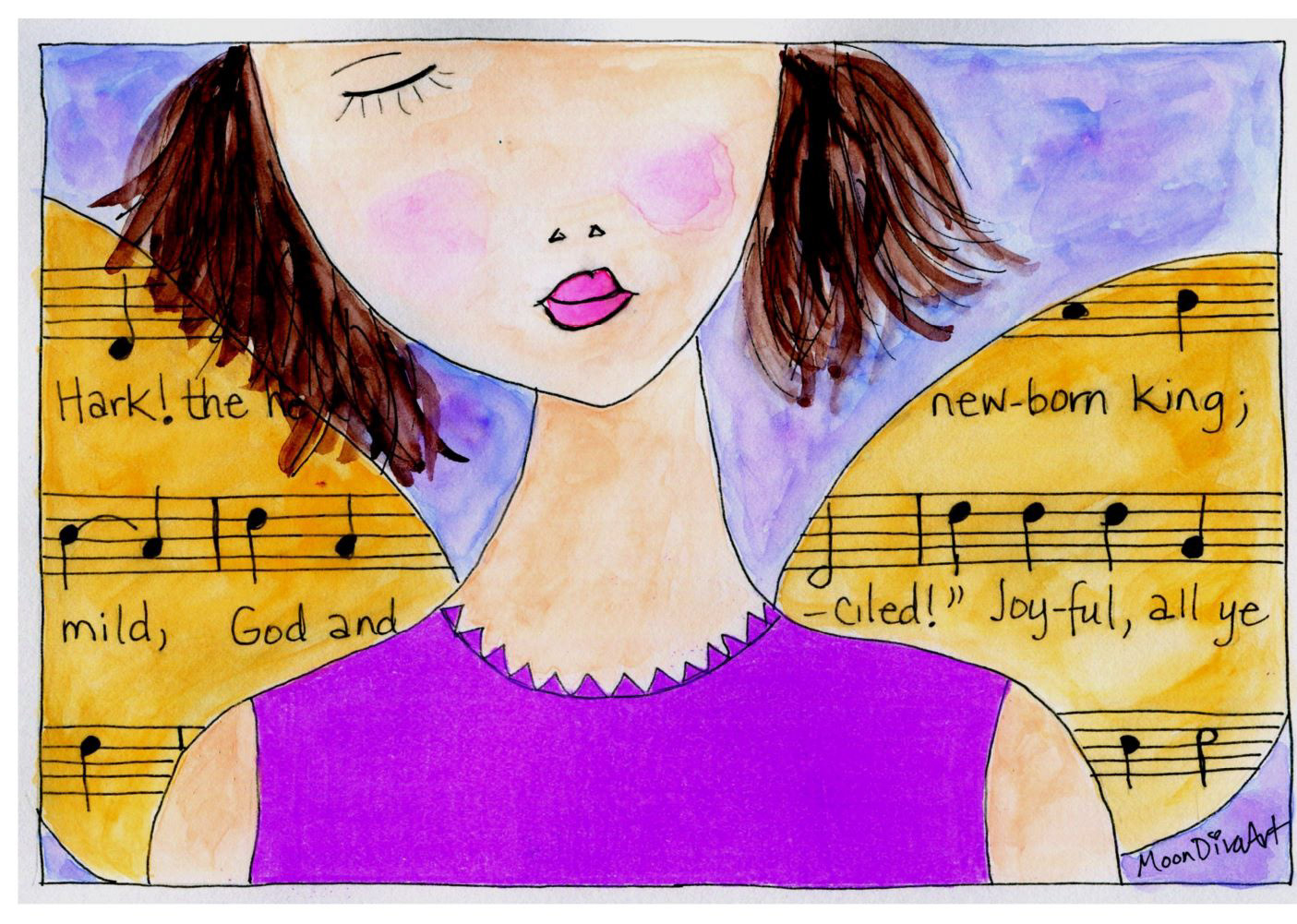 Angels We Have Heard on High - watercolor