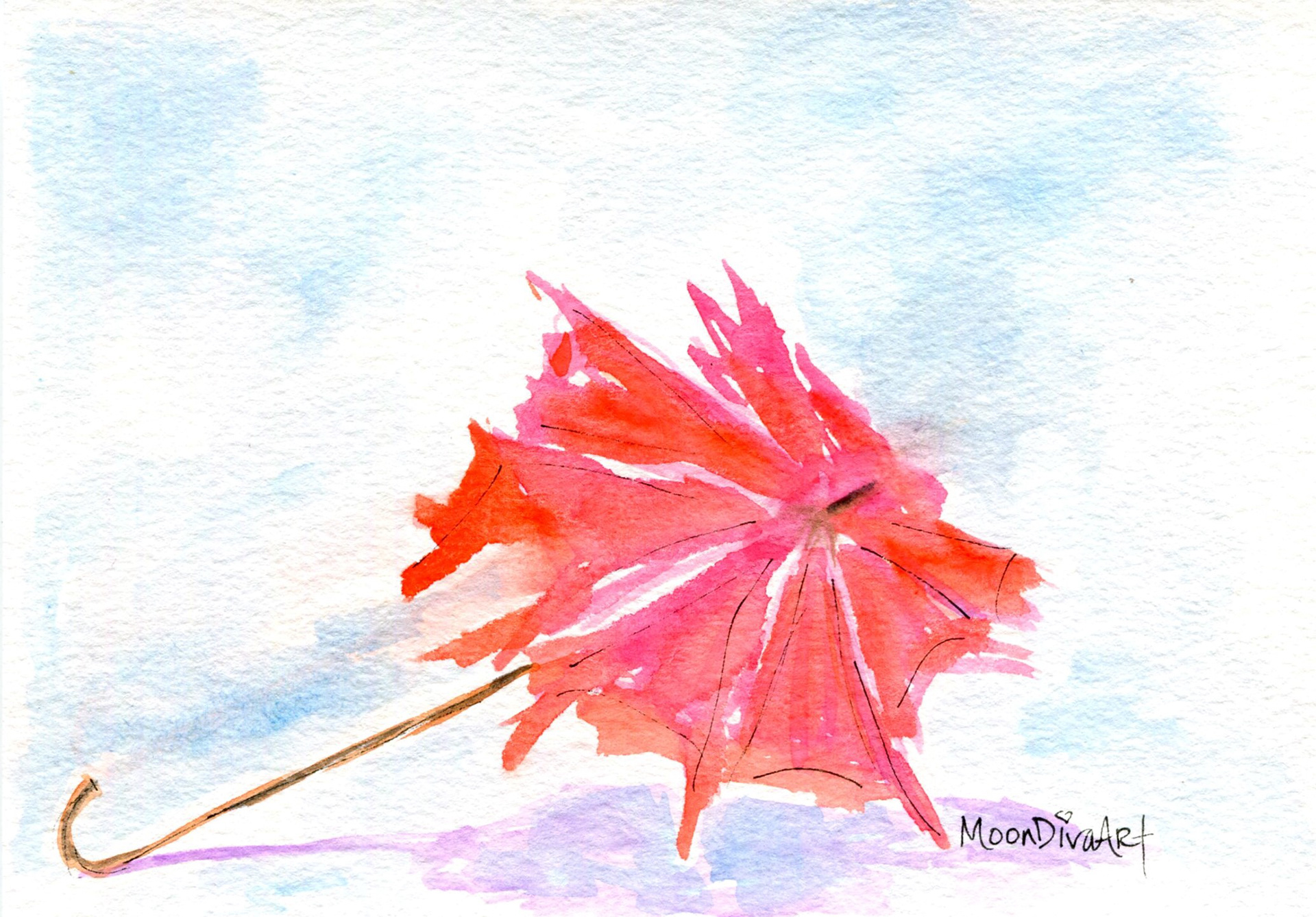 Umbrella Days - watercolor