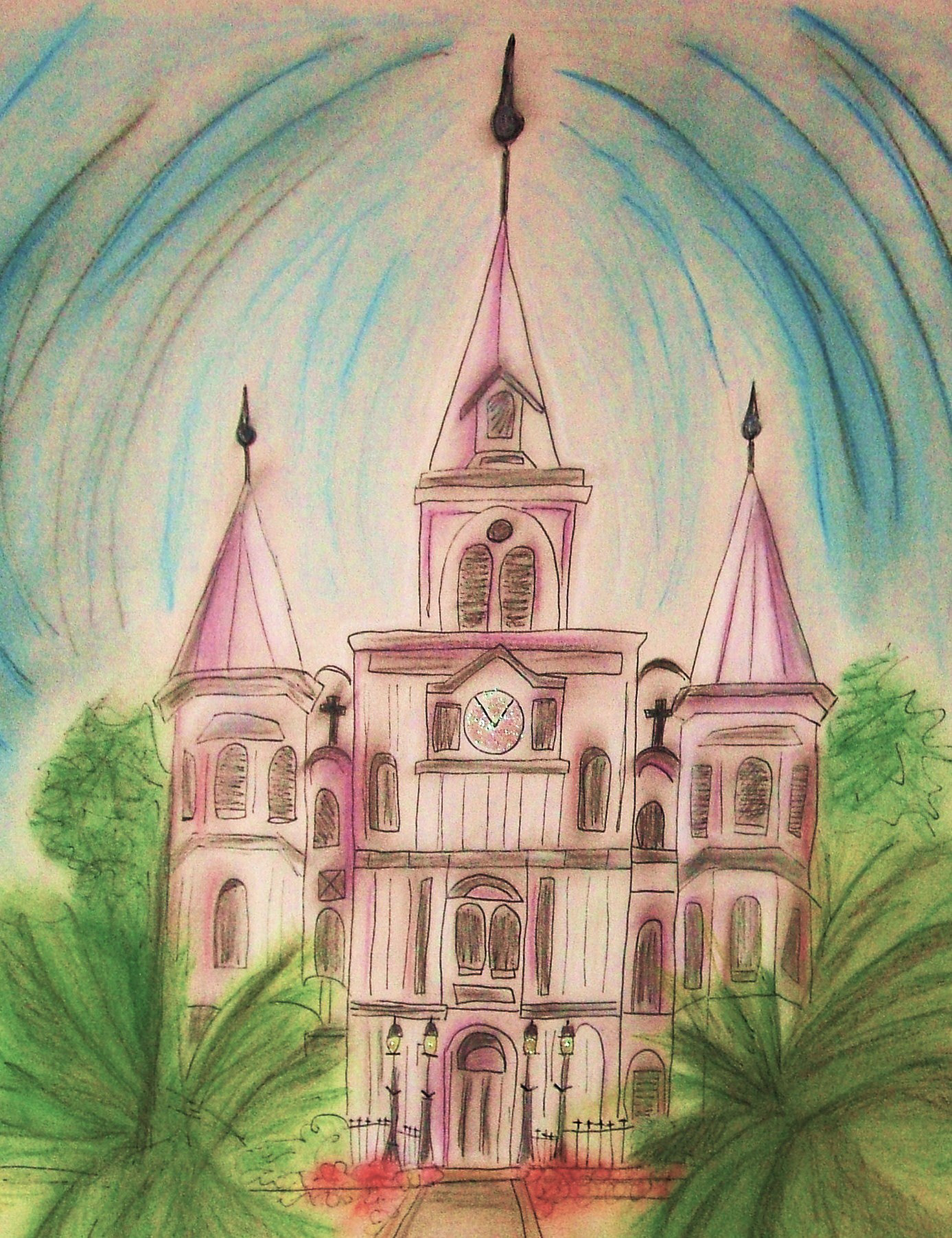 St. Louis Cathedral - NOLA - pastels