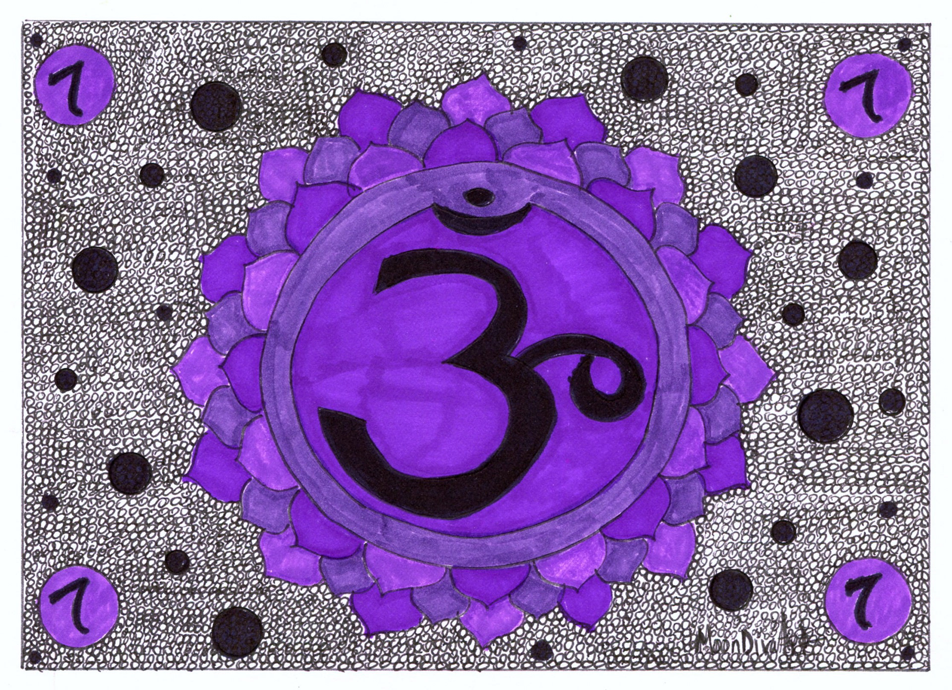 Chakra Circle - Head - ink and marker