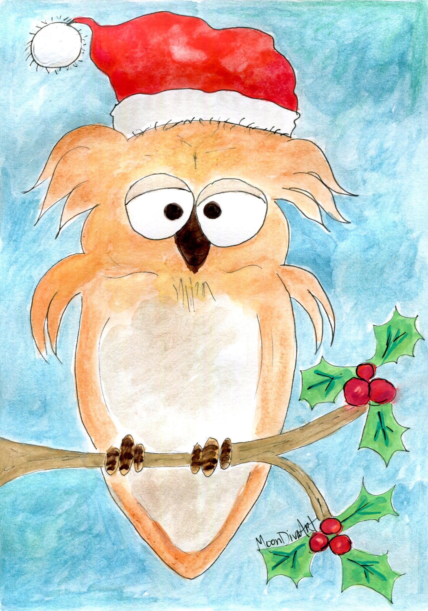 Who Owl - watercolor