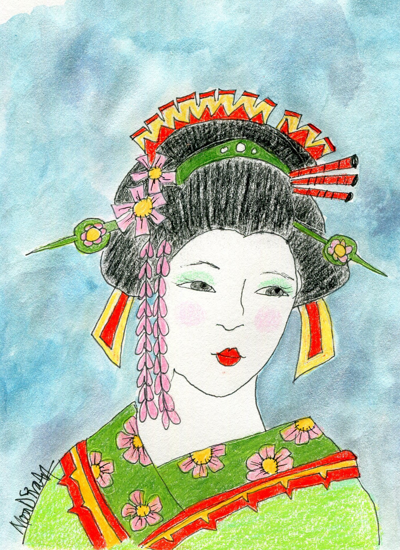 Geisha - watercolor