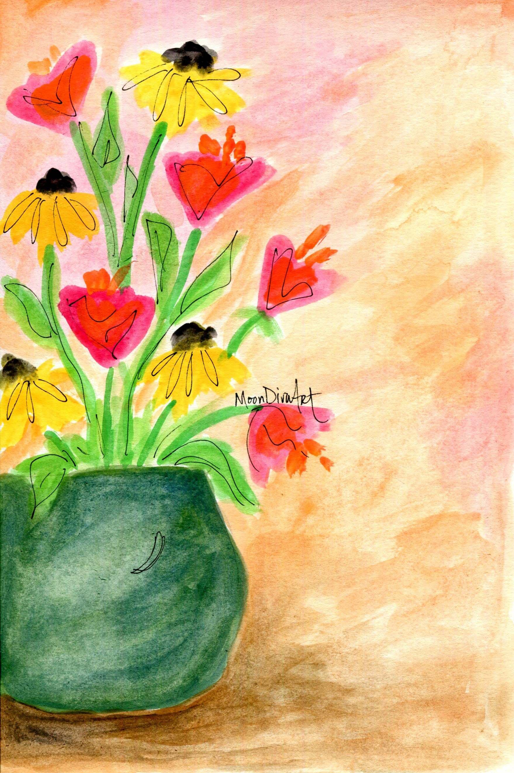 Summer Flowers - watercolor