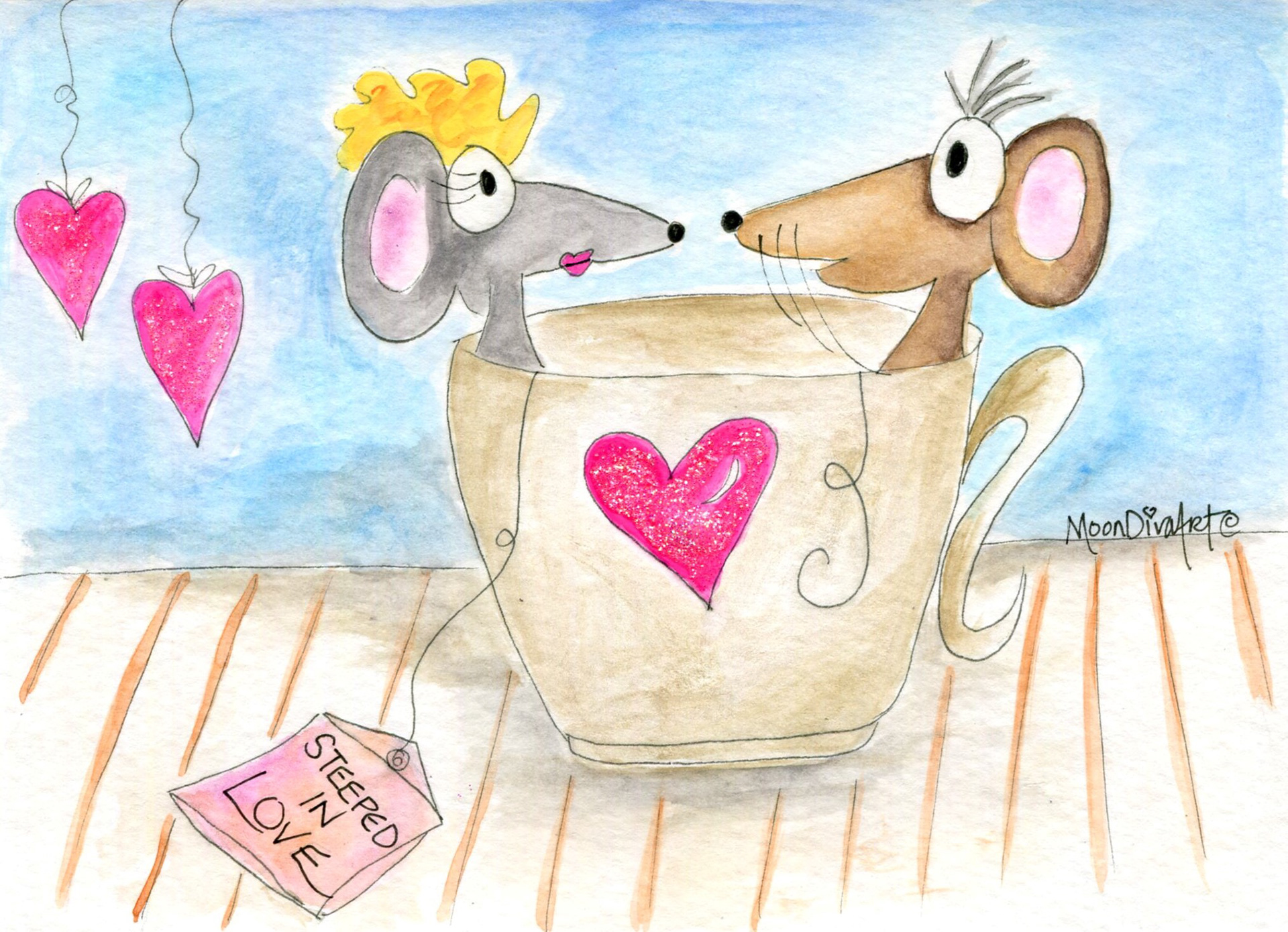 Steeped in Love - watercolor