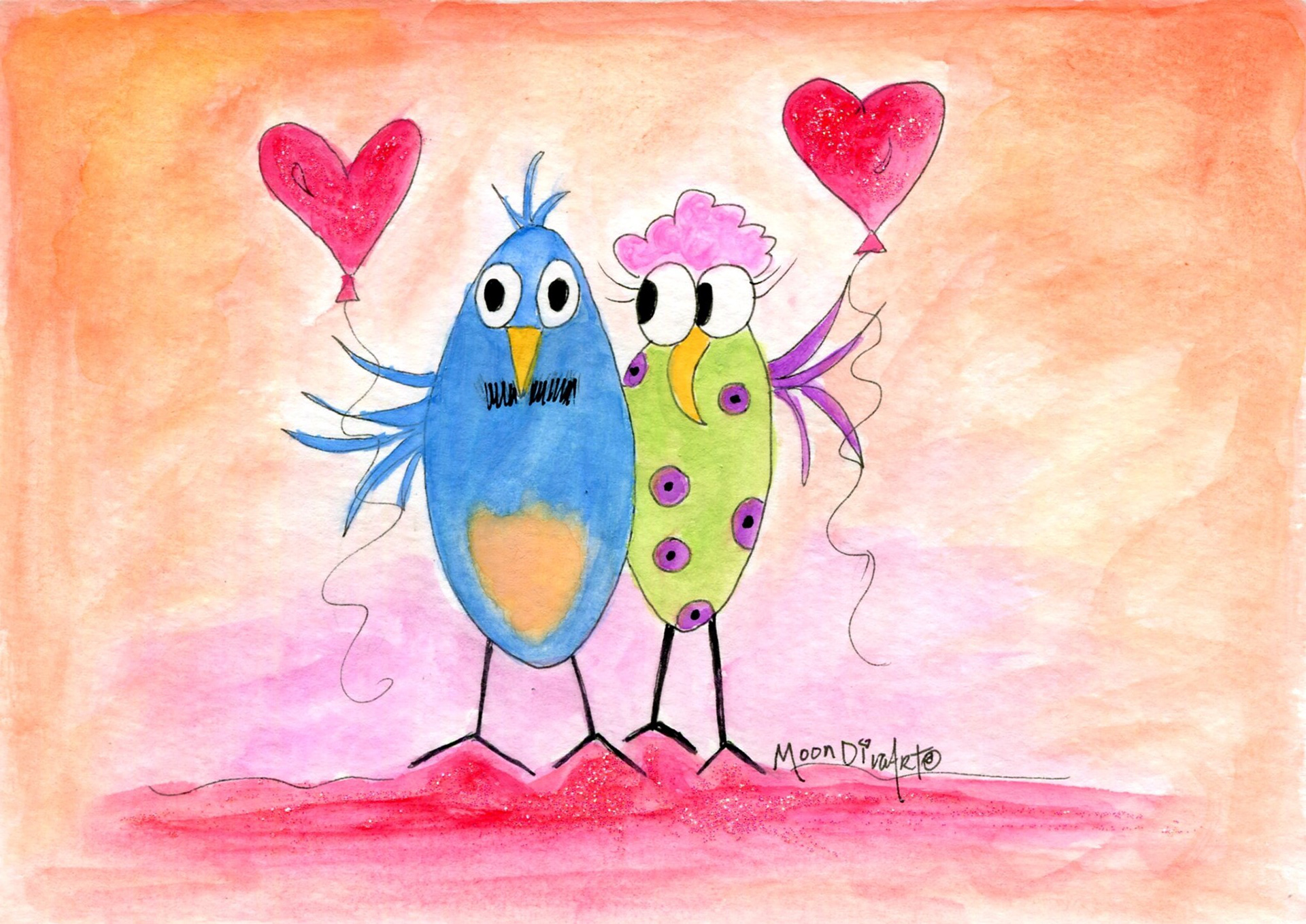 I Got You Babe - watercolor