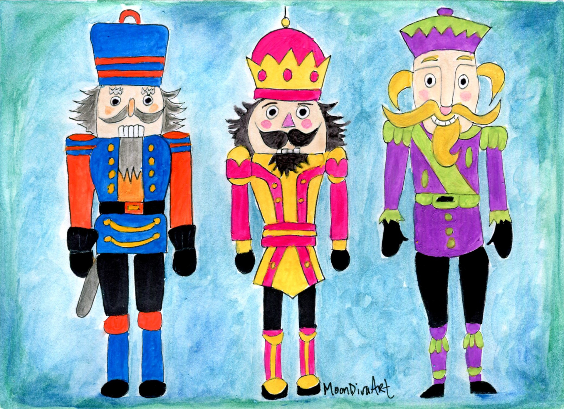 Nutcrackers - watercolor