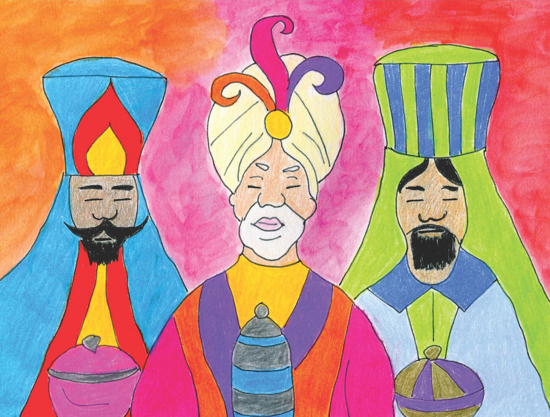 Three Old Guys - watercolor