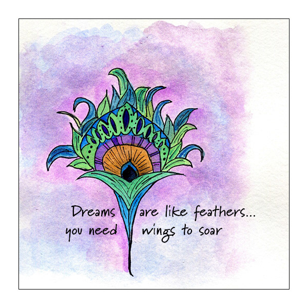 Dream Feather - watercolor