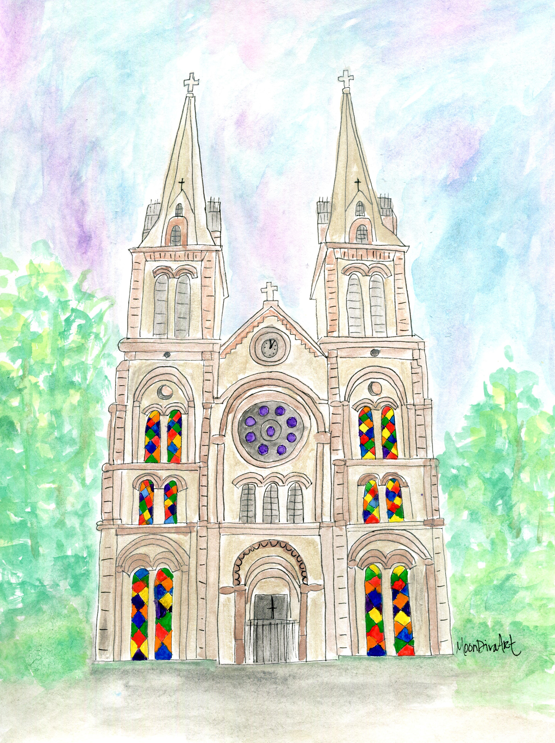 Notre Dame - watercolor