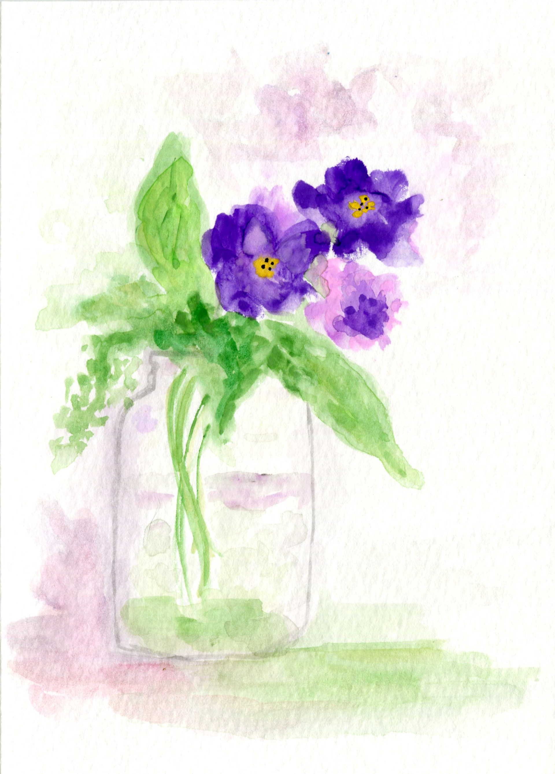 Jar of Happy - watercolor