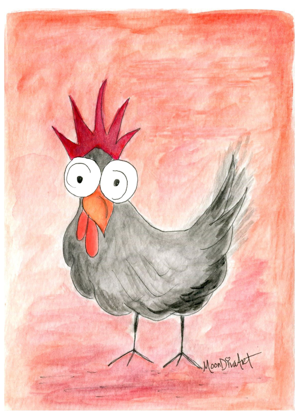 Squawk - watercolor