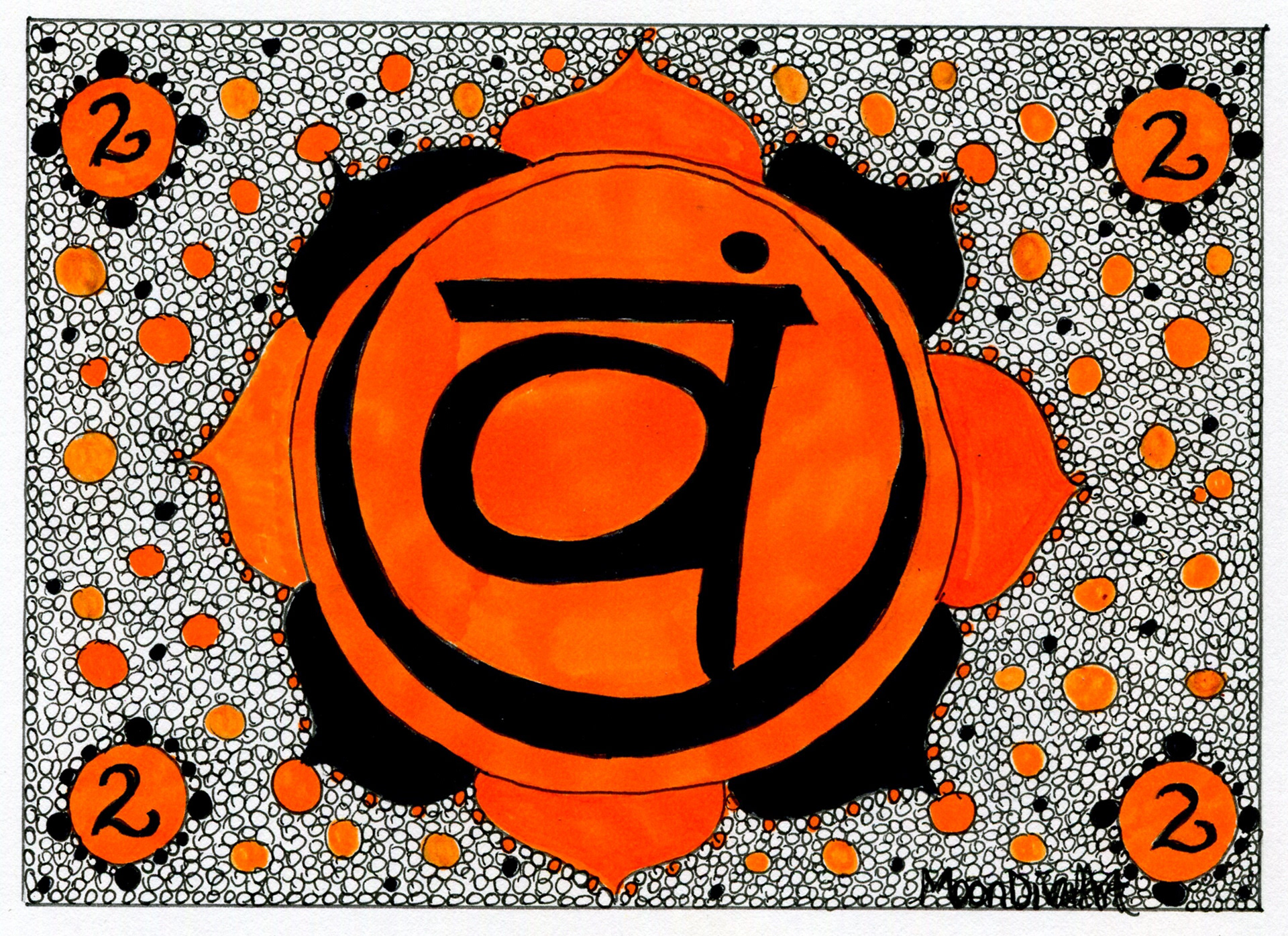 Chakra Circle - Sacral - ink and marker
